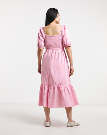 Anise Pink Off The Shoulder Tiered Dress
