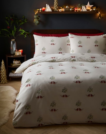 Festive Robins Cotton Blend Duvet Cover Set
