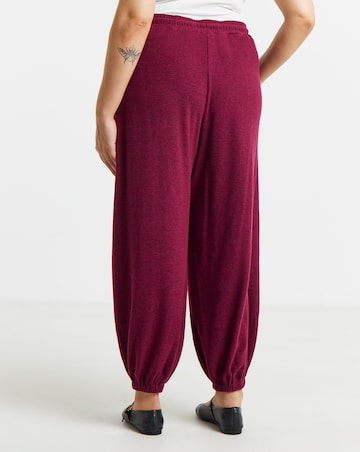 Simply Be Burgundy Brushed Jersey Balloon Leg Trouser