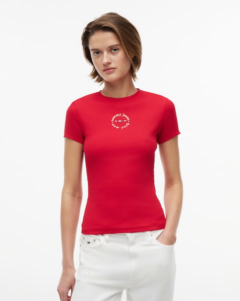 Tommy Jeans Slim Logo Rib Tee