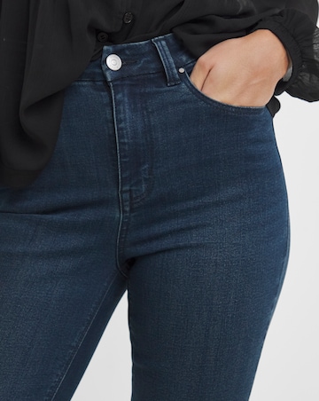 Indigo Stretch Denim Flared Jeans
