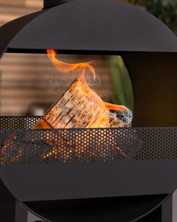 Charles Bentley Black Steel Chimenea