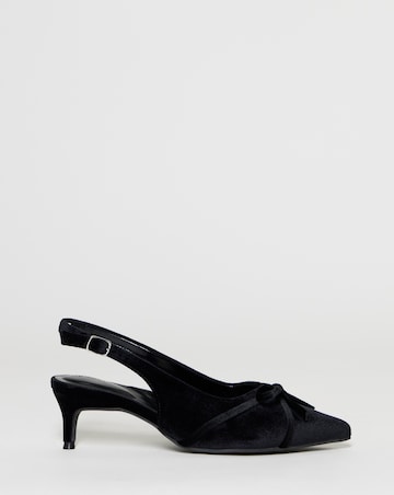 Leila Velvet Bow Slingback Heeled Shoes - Wide Fit (E)