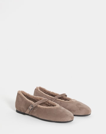 Marisol Fur Lined Mary Jane Shoes - Wide Fit (E)