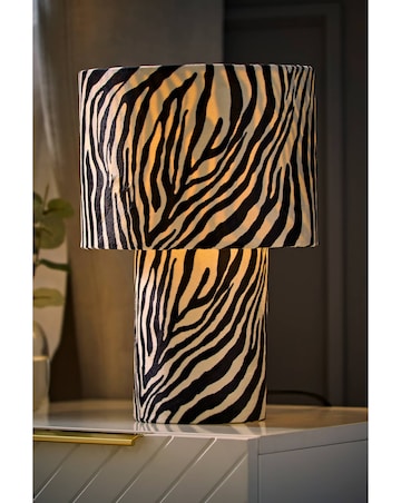 ValueLights Nessa Zebra Velvet Table Lamp