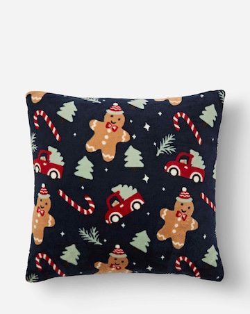 Christmas Gingerbread Fleece Cushion