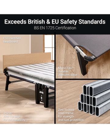 Jay-Be QE80 Quick Folding Bed with Comfort Mattress Single