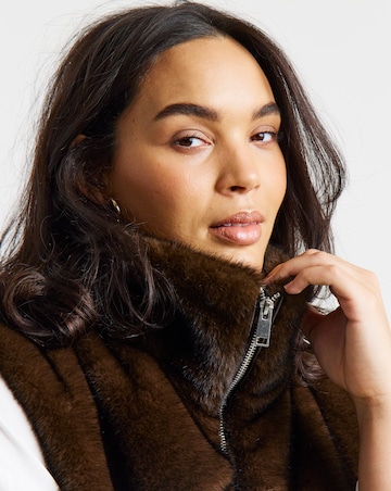 Zip Front Faux Fur Gilet