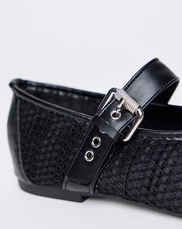 Mykonos Net Mesh Mary Jane Ballerinas - Extra Wide Fit (EEE)