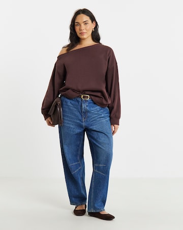 Simply Be Chocolate Off The Shoulder Sweatshirt