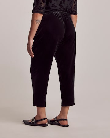 Julipa Petite Black Velour Tapered Trouser