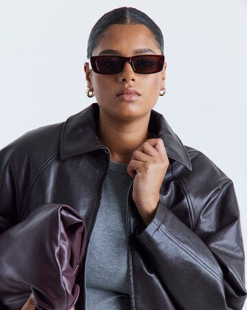 Chocolate Bubble Hem Faux Leather Jacket