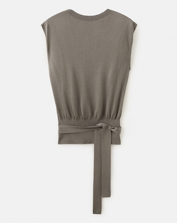 Mango Belted Knitted Waistcoat