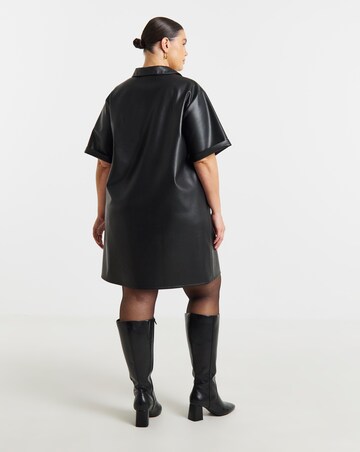 Simply Be Black PU Shirt Dress