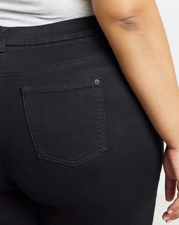 Black Stretch Denim Flared Jeans