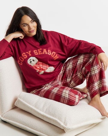 Pretty Secrets Dog Graphic Check Pyjama Set