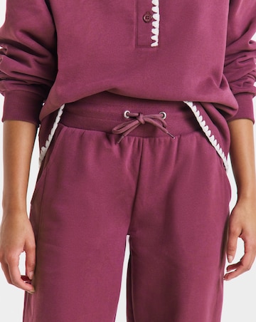 Simply Be Mulberry Whipstitch Barrel Leg Jogger