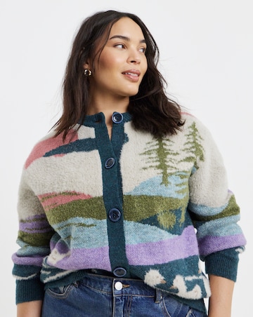 Landscape Crew Neck Cardigan