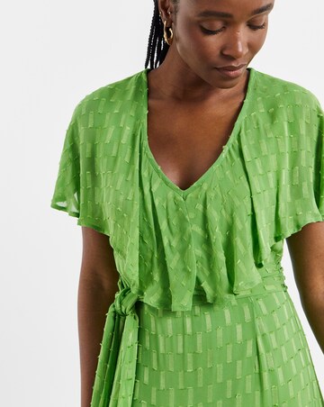 Joanna Hope Green Metallic Dobby Maxi Dress