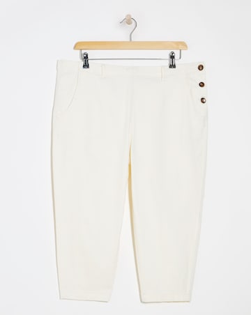 Julipa Button Side Crop Stretch Trouser