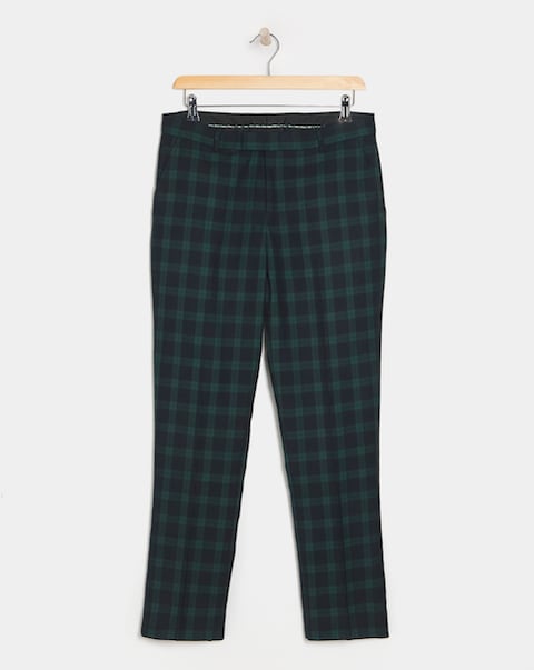 Tonal Tartan Check Suit Trousers