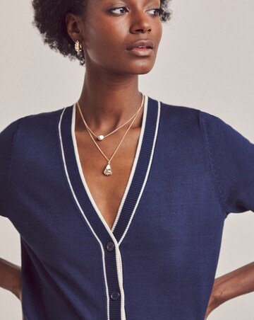 Anthology Navy Contrast Trim Cardigan