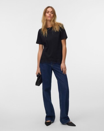 Vero Moda Sara Mette Lace Trim Jersey Top