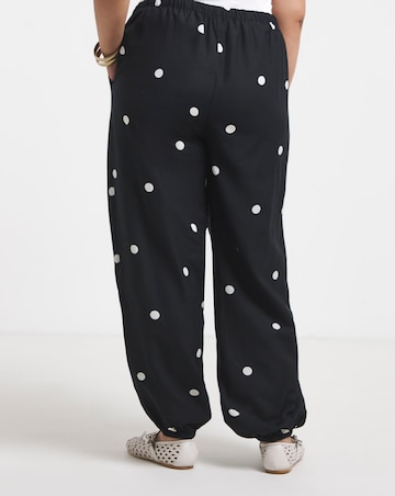 Mono Spot Linen Mix Balloon Trouser