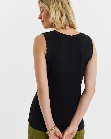 Black Scallop Edge Vest