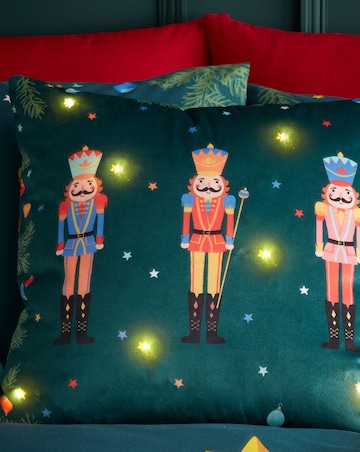 Catherine Lansfield Christmas Nutcracker Light Up Cushion