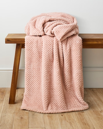 Waffle Fleece Throw - Blush