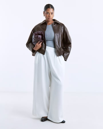 Chocolate Bubble Hem Faux Leather Jacket