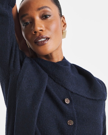Tie Neck Crew Neck Cardigan