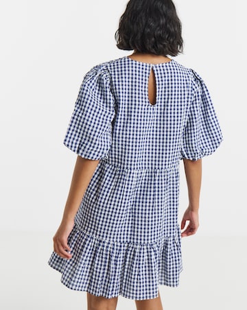 Simply Be Navy Gingham Smock Dress