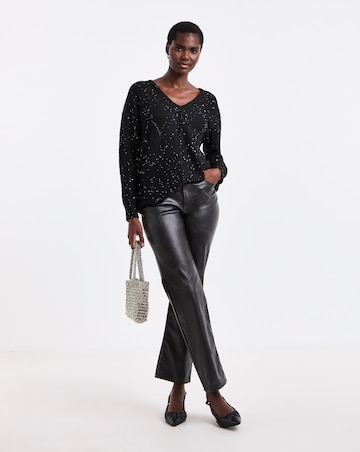 Sequin Glitter Knit Longline Jumper