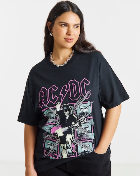 Simply Be Black AC/DC Short Sleeve License T-Shirt