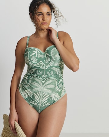 Figleaves Frida Underwired Bandeau Swimsuit Longer Length