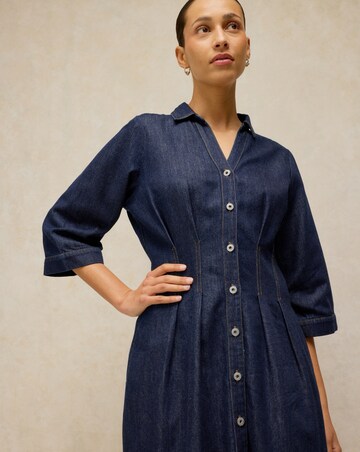 WHITE STUFF LUNA DENIM PLEAT DRESS