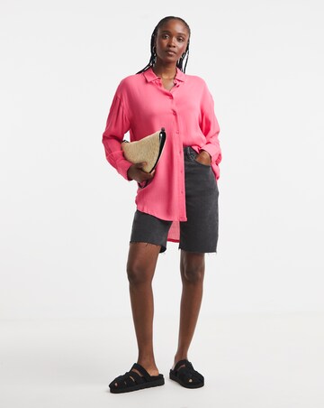 Simply Be Pink Crinkle Shirt