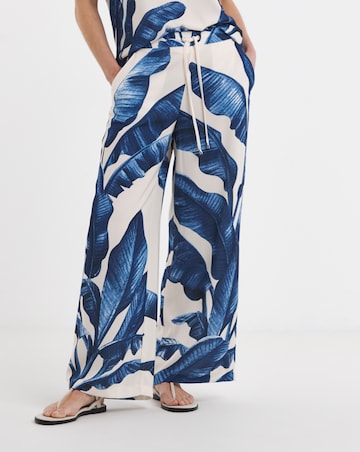Blue Print Wide Leg Trouser Co-ord