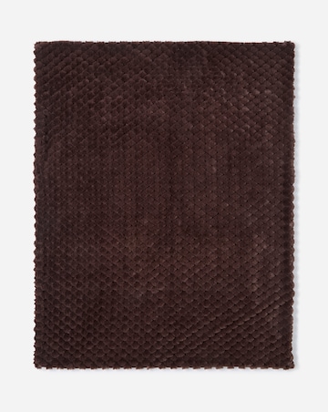 Scallop Faux Fur Throw - Chocolate