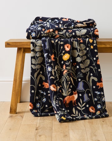 Woodland Animals Fleece Throw