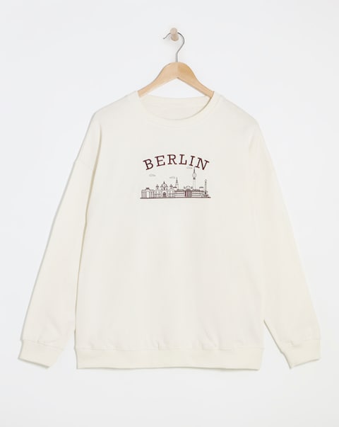 Ecru Berlin Embroidered Sweatshirt