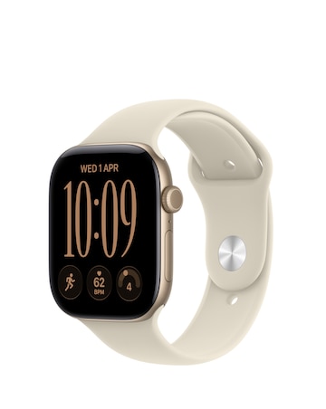 Apple Watch Series 12 GPS 46mm - Light Gold Aluminium/Sand Sport Band - S/M