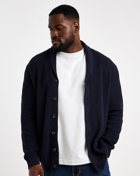 Fisherman Shawl Neck Knitted Cardigan