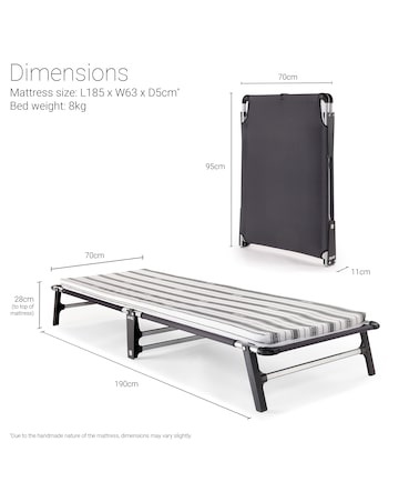 Jay-Be ME70 Mobile Folding Bed with Comfort Mattress Single