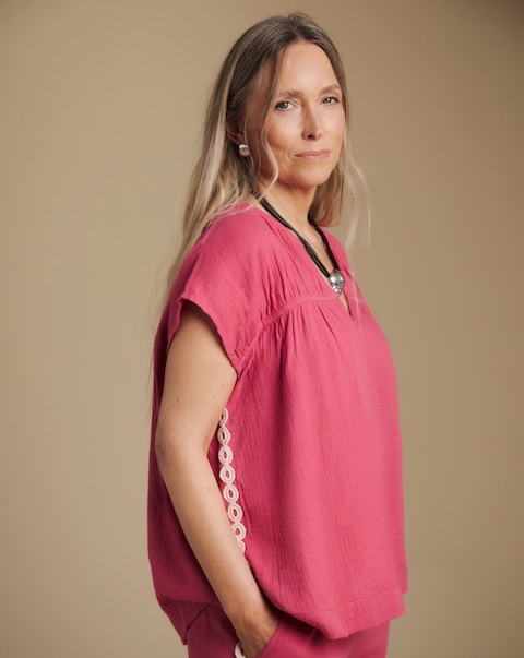 Julipa Petite Cheesecloth Cotton Blouse