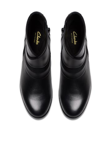 Clarks Leather Shaya Heeled Ankle Boot - Wide Fit (E)