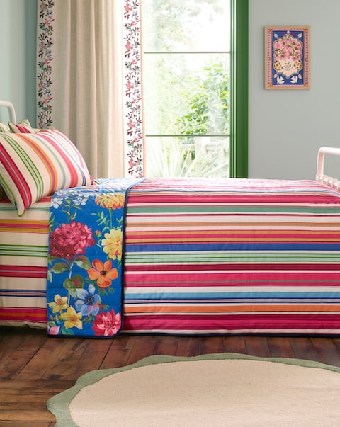 SR Darling Floral, Stripe Bedspread