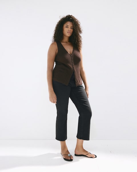 Mango Sienna Crop Flared Jean